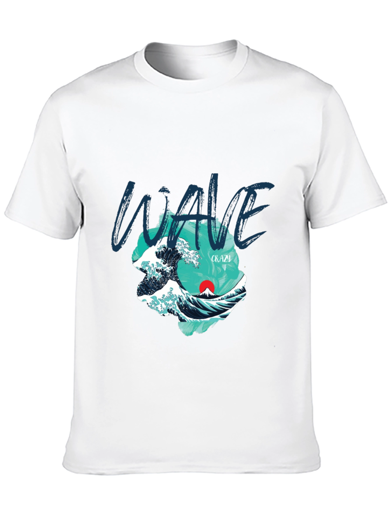 Wave Graphic Print Crew Neck T-Shirt