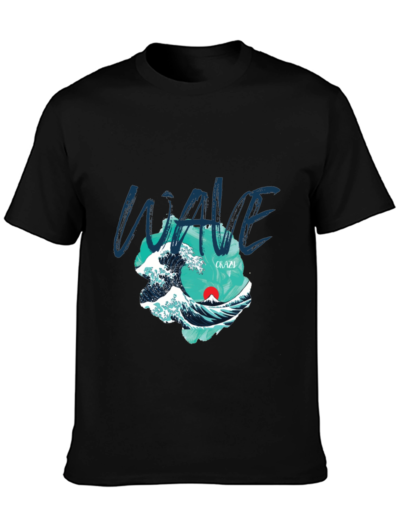 Wave Graphic Print Crew Neck T-Shirt
