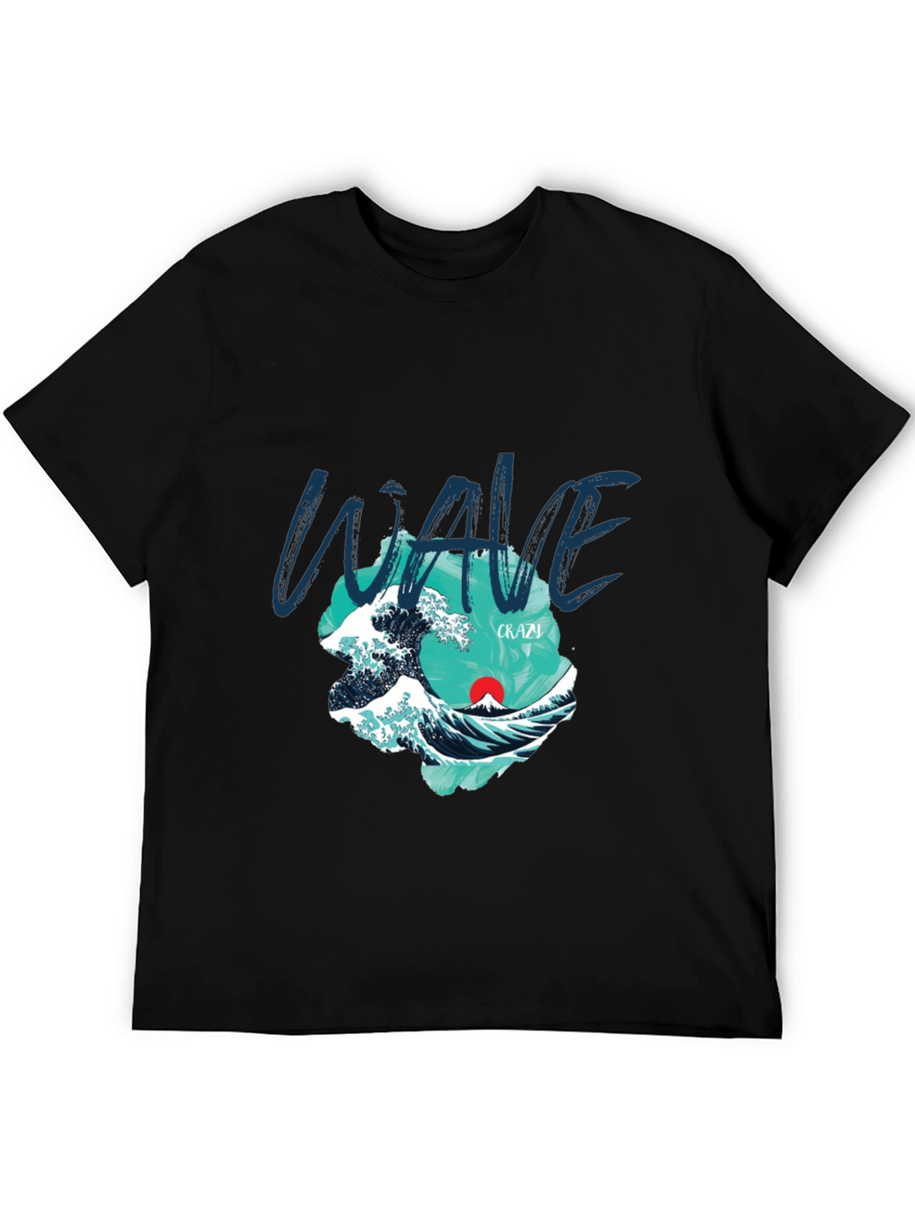 Wave Graphic Print Crew Neck T-Shirt