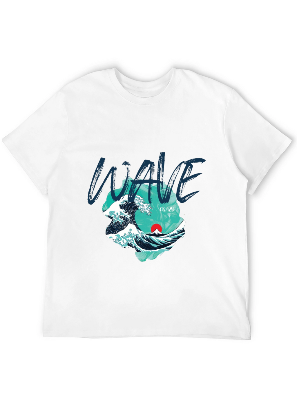Wave Graphic Print Crew Neck T-Shirt