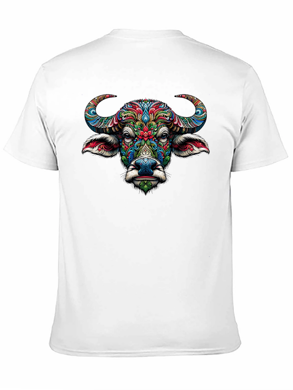 Vibrant Buffalo Graphic Tee - Artistic Animal Design