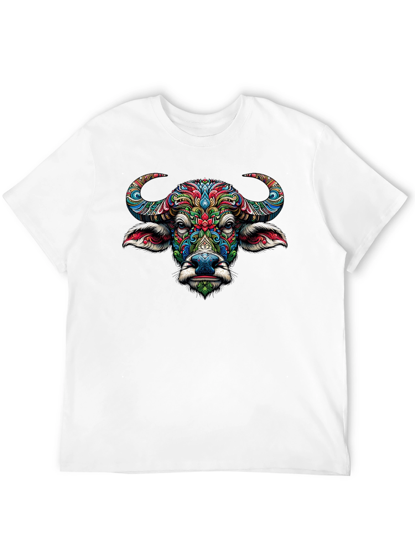 Vibrant Buffalo Graphic Tee - Artistic Animal Design