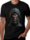 Mystic Warrior Graphic Tee - Black Cotton Blend