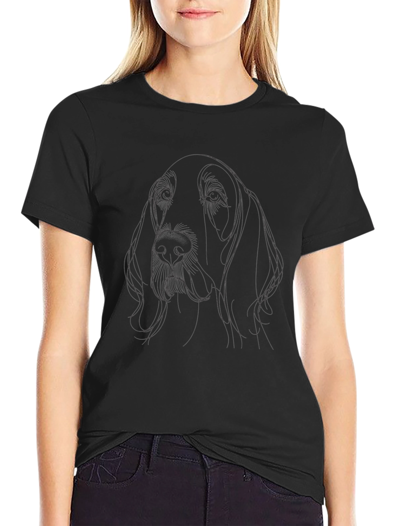 Dog Line Art Graphic Tee