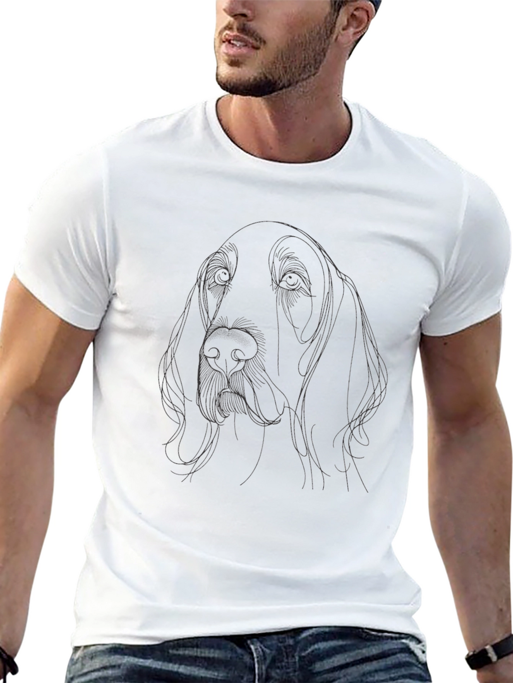 Dog Line Art Graphic Tee