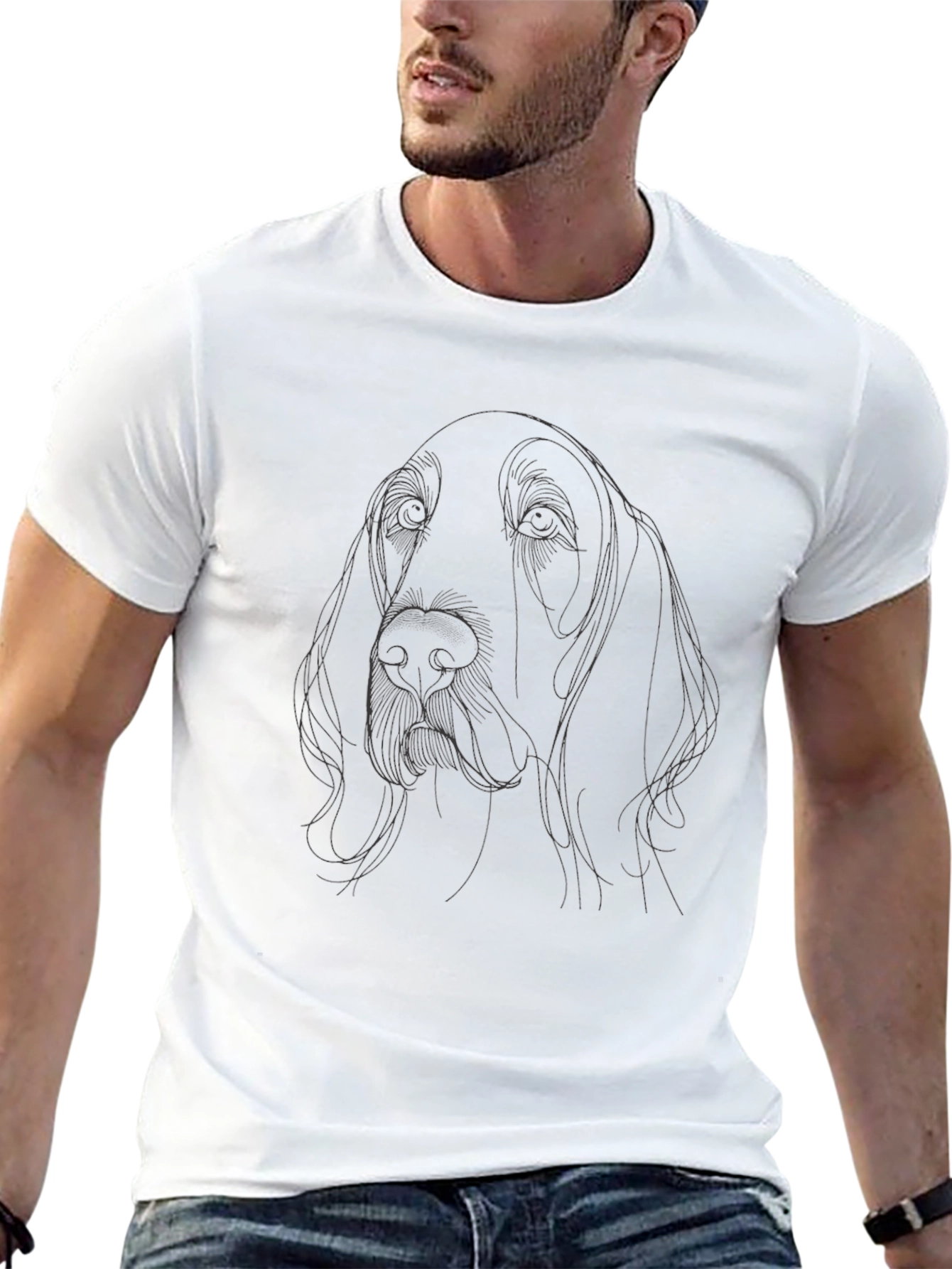 Dog Line Art Graphic Tee