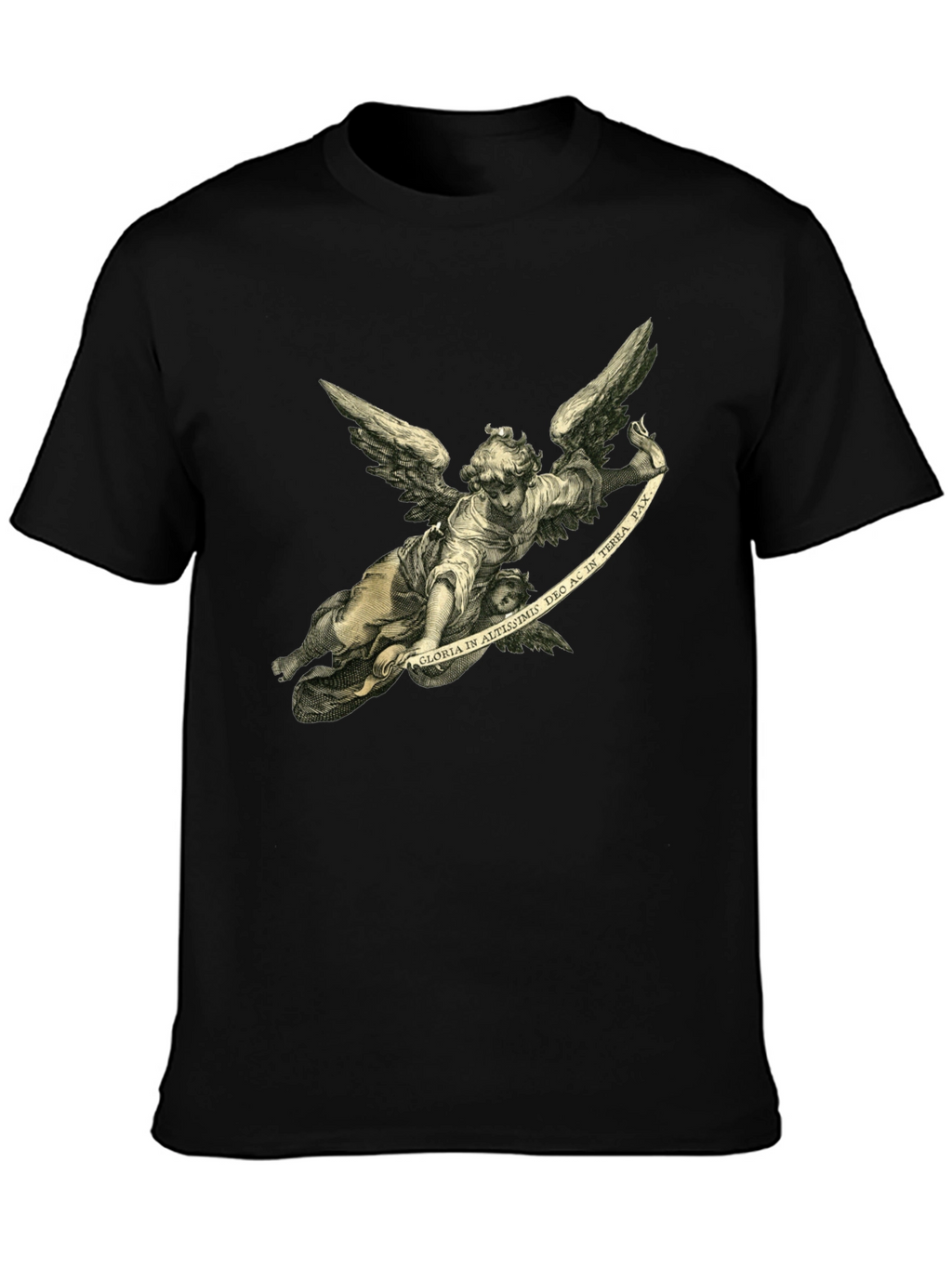 Angel Graphic Tee - Black Cotton T-Shirt