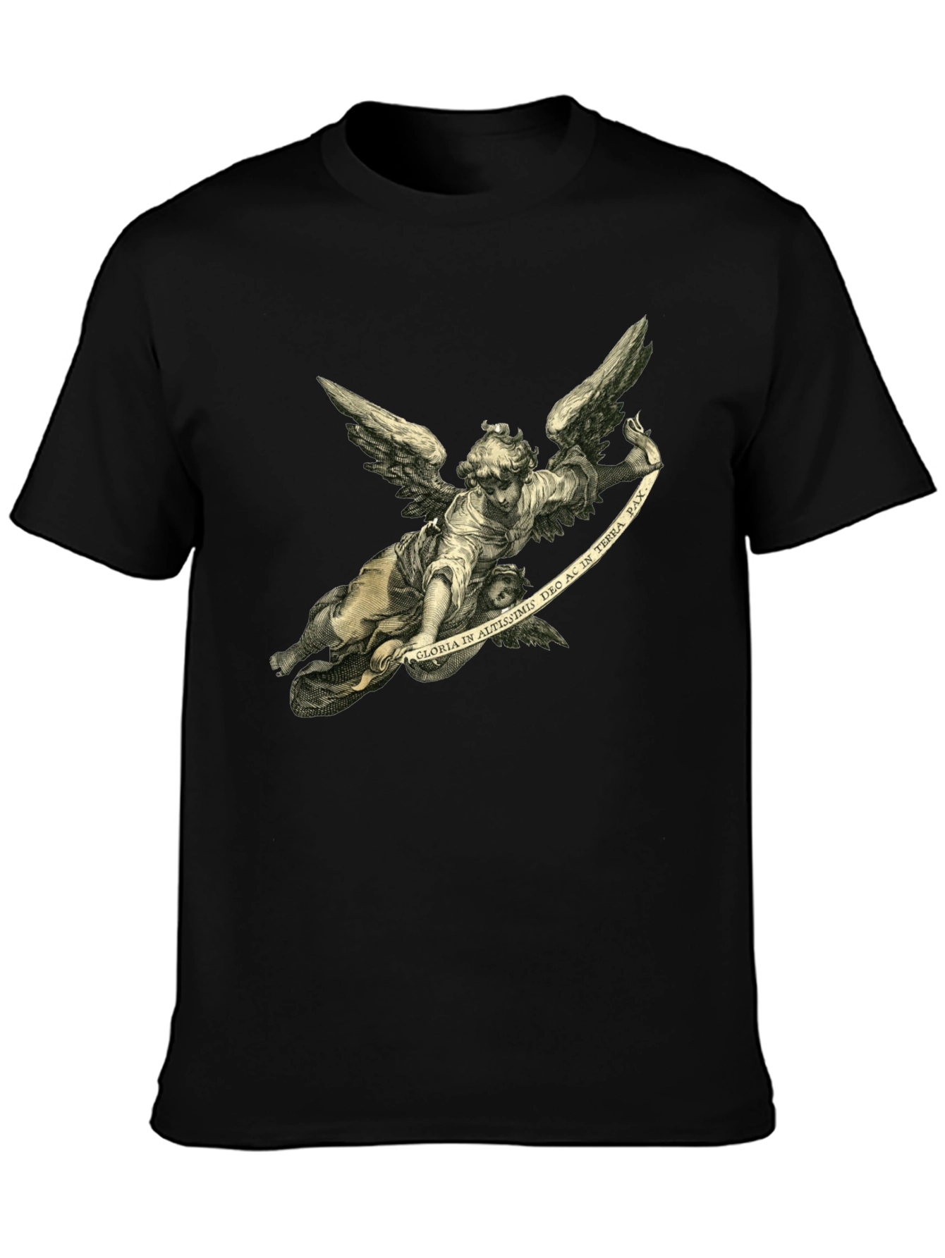 Angel Graphic Tee - Black Cotton T-Shirt