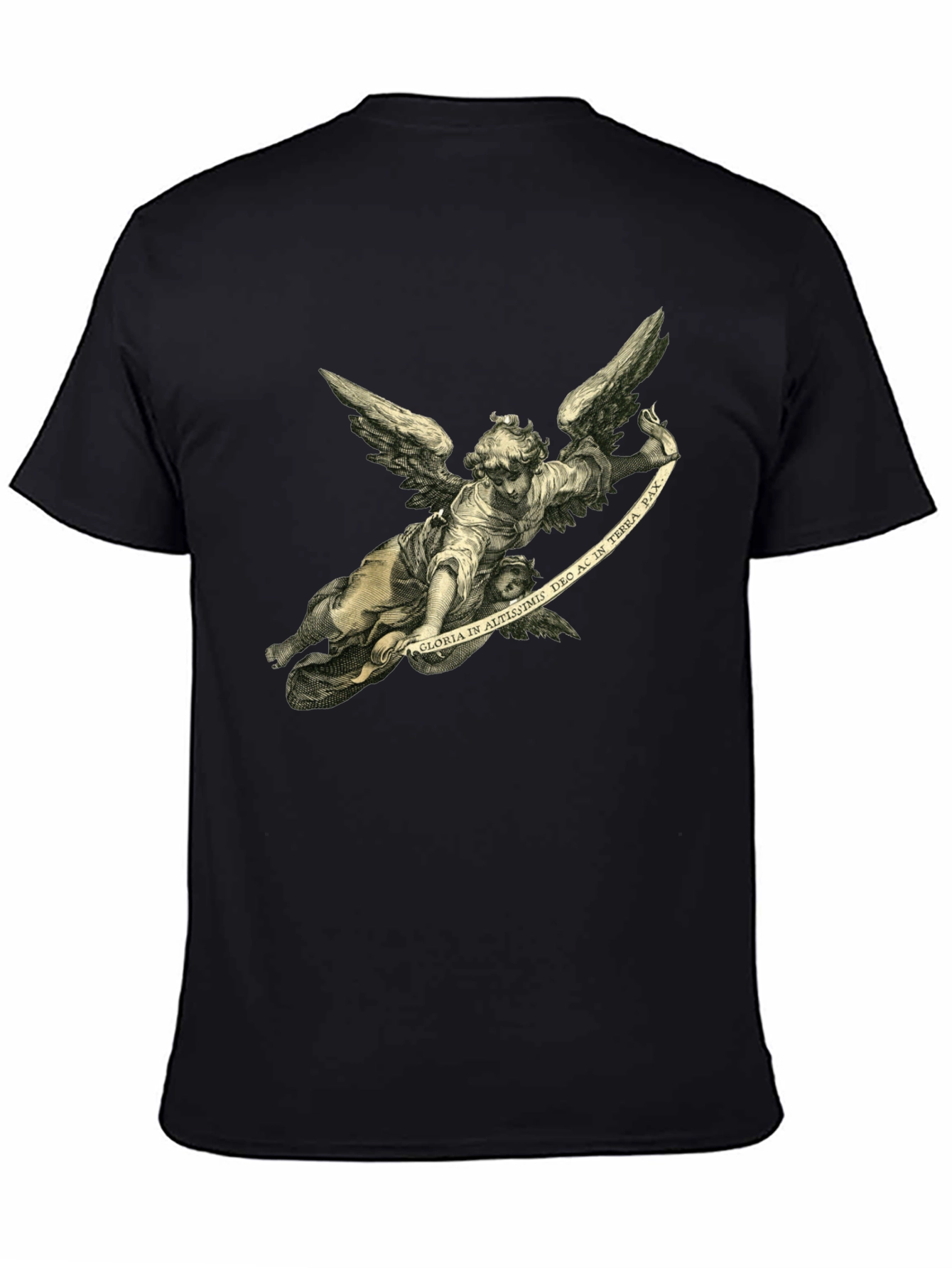 Angel Graphic Tee - Black Cotton T-Shirt