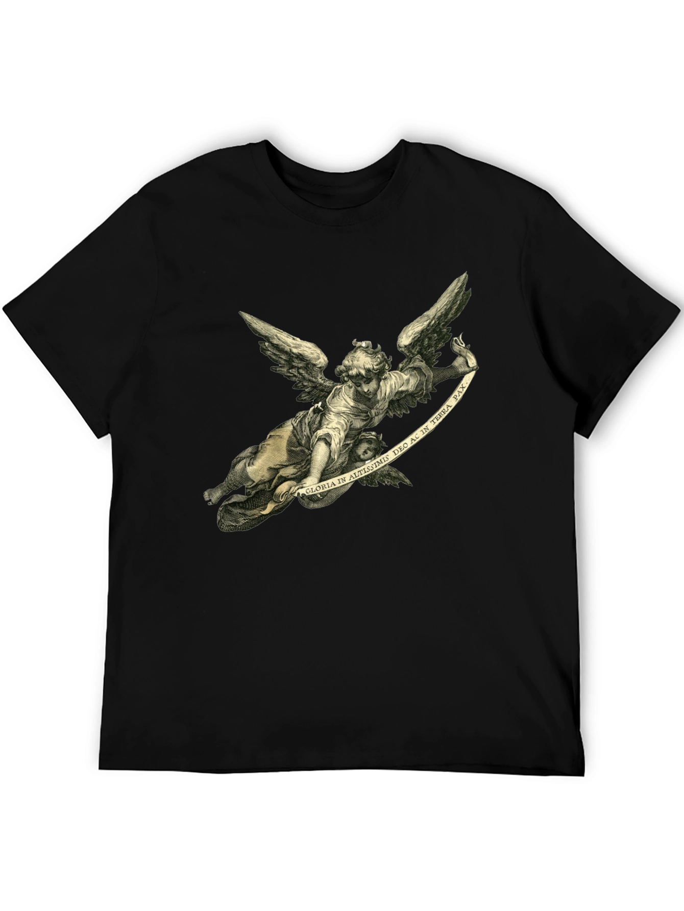 Angel Graphic Tee - Black Cotton T-Shirt