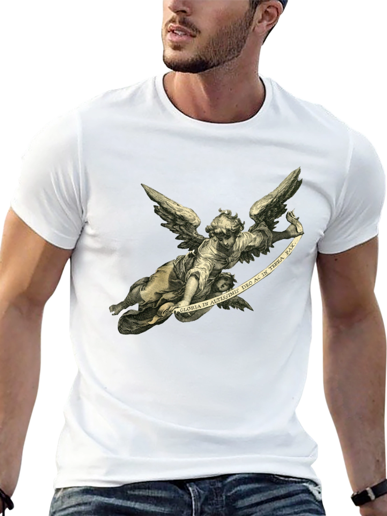 Angel Graphic Tee - Black Cotton T-Shirt