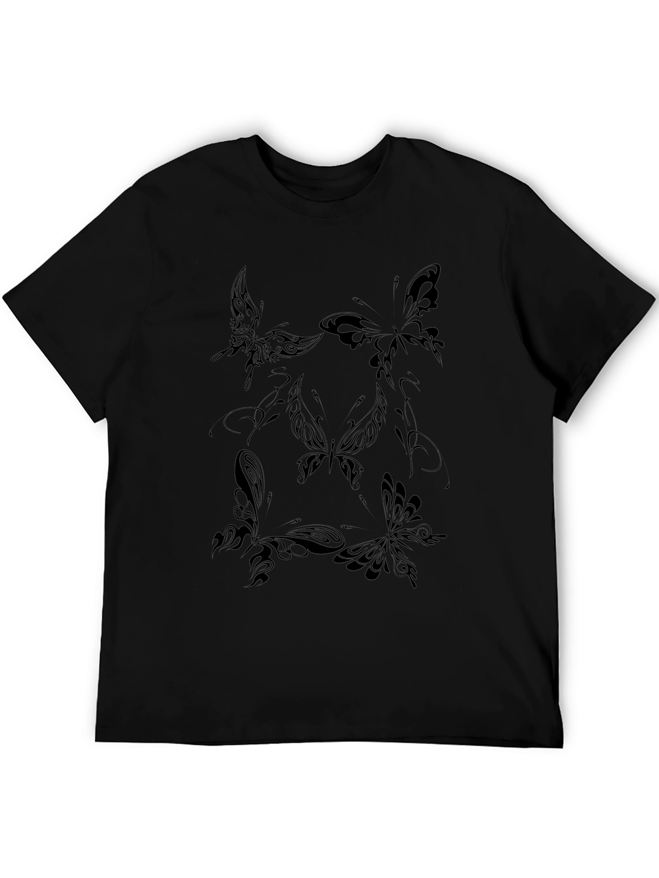 Butterfly Tattoo Graphic Black T-Shirt