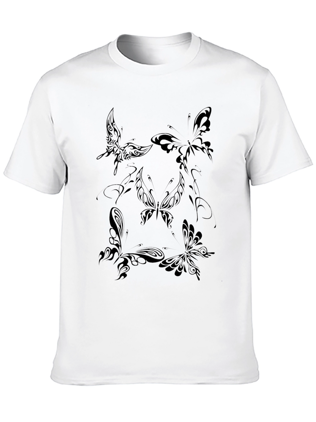 Butterfly Tattoo Graphic Black T-Shirt