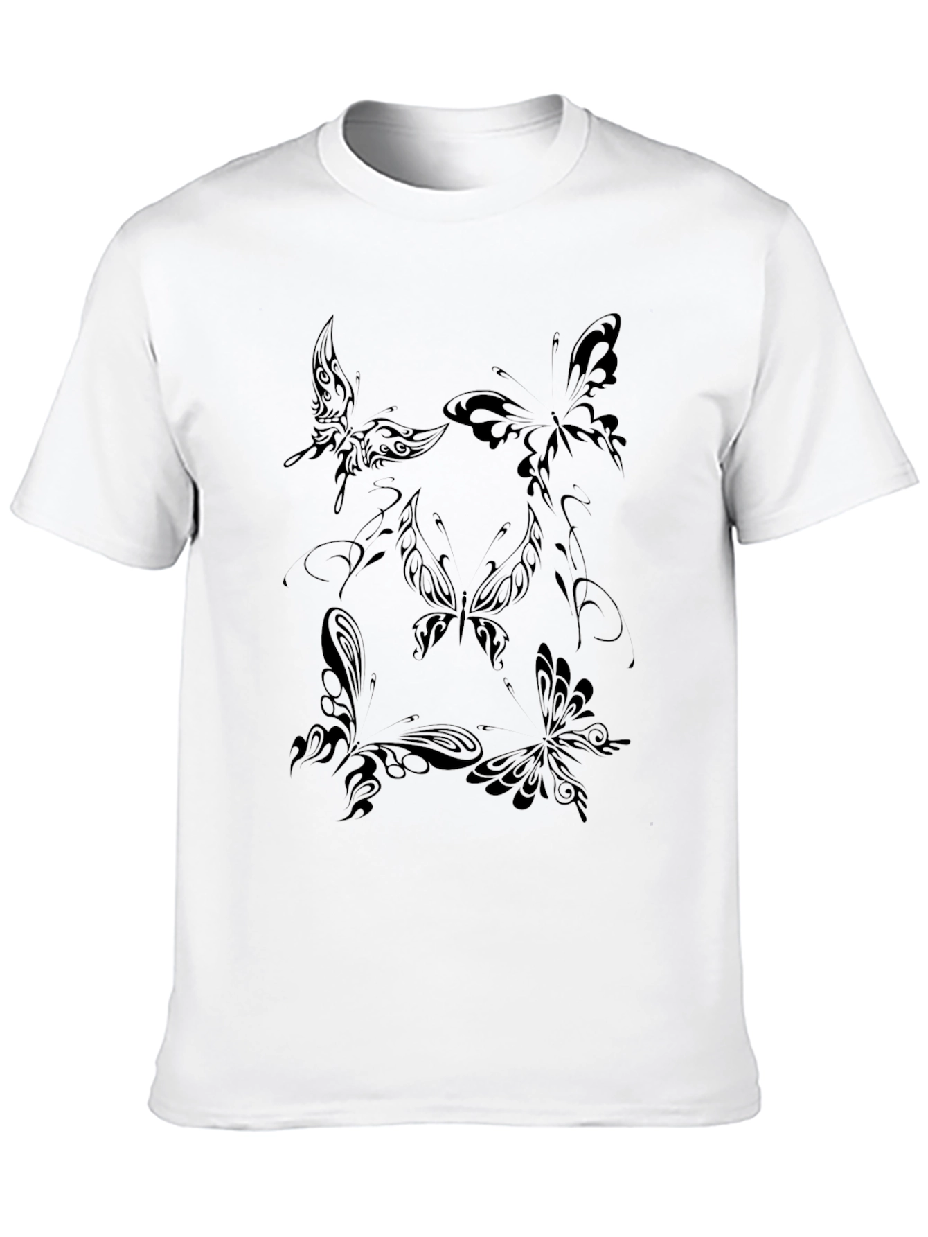 Butterfly Tattoo Graphic Black T-Shirt