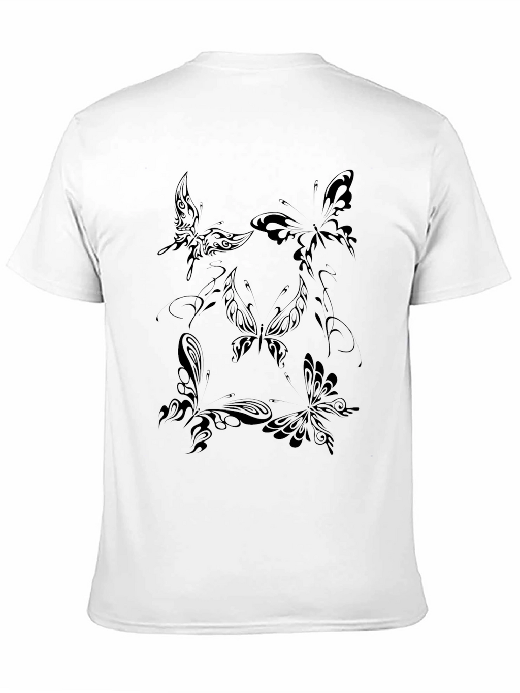Butterfly Tattoo Graphic Black T-Shirt