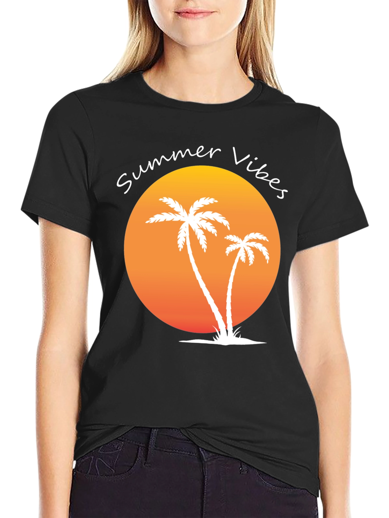 Summer Vibes Palm Tree Graphic Tee