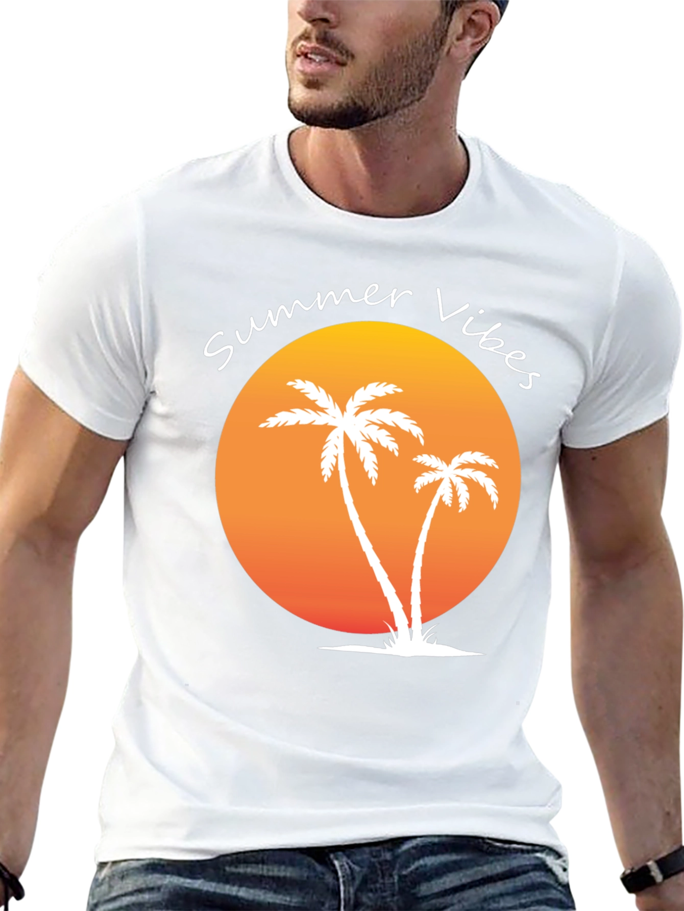 Summer Vibes Palm Tree Graphic Tee