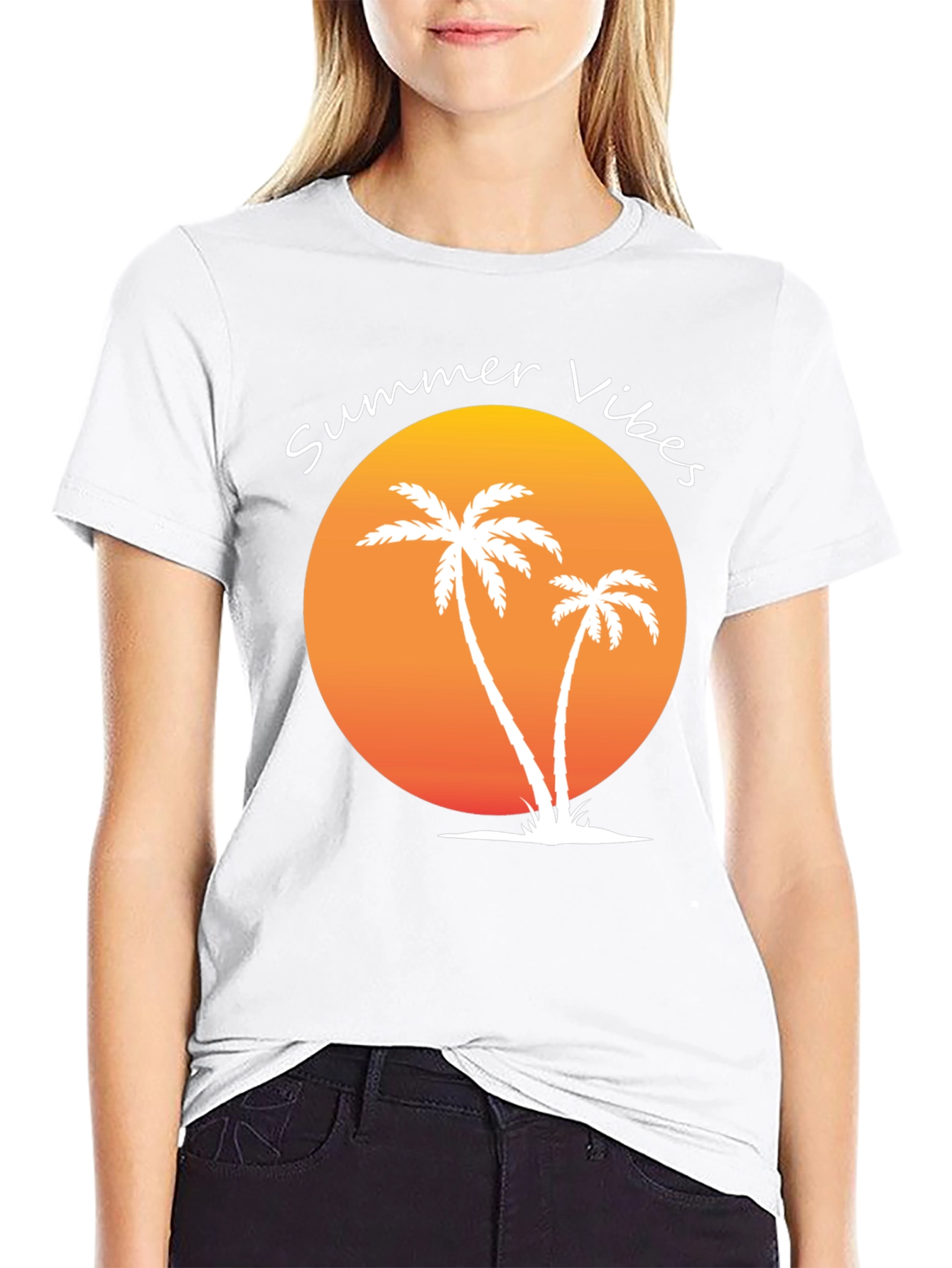 Summer Vibes Palm Tree Graphic Tee