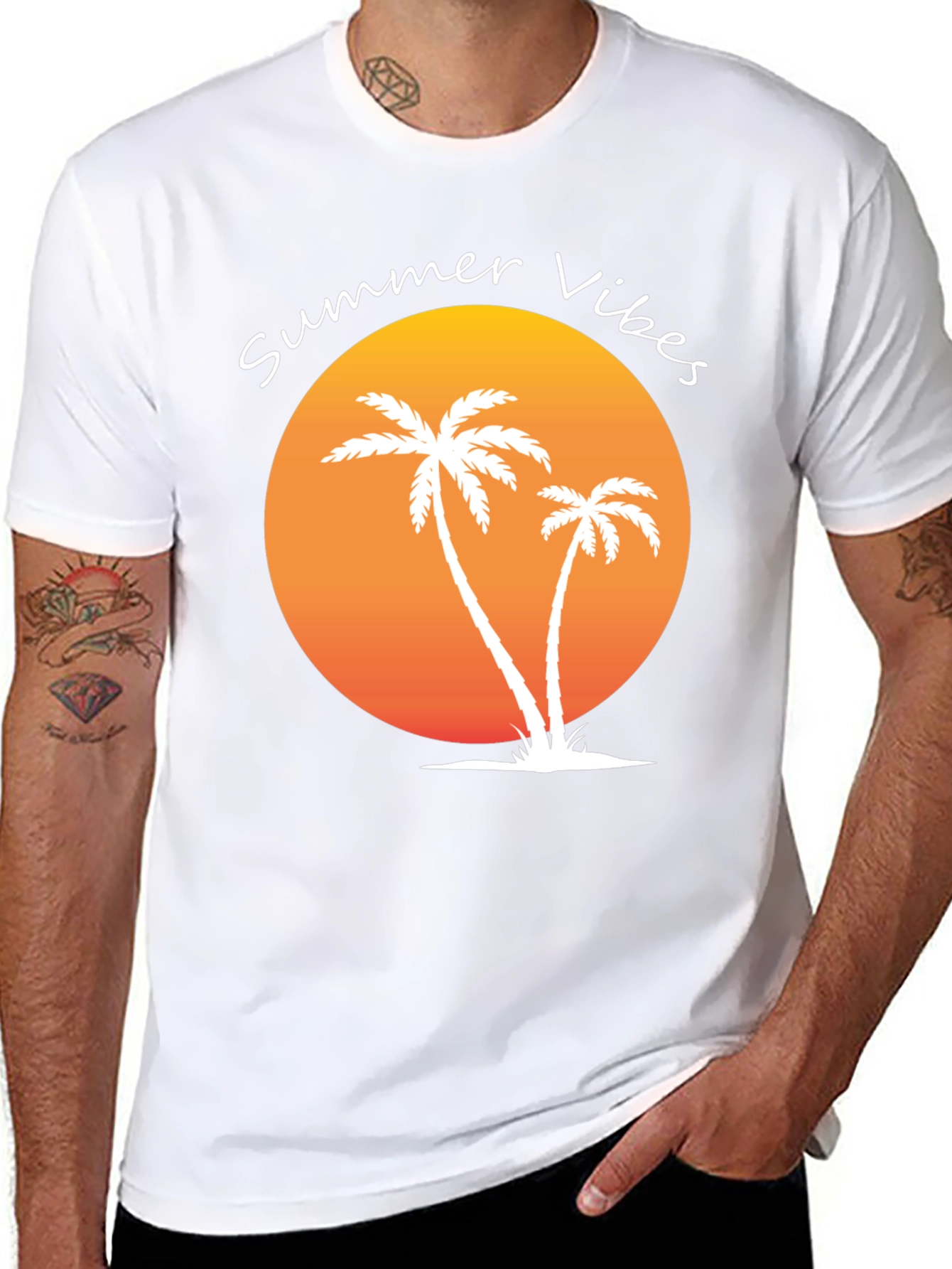 Summer Vibes Palm Tree Graphic Tee