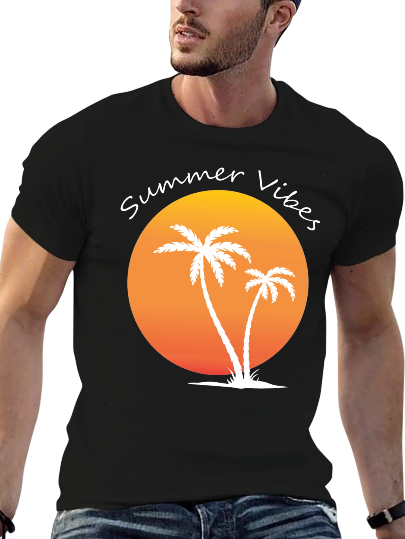 Summer Vibes Palm Tree Graphic Tee