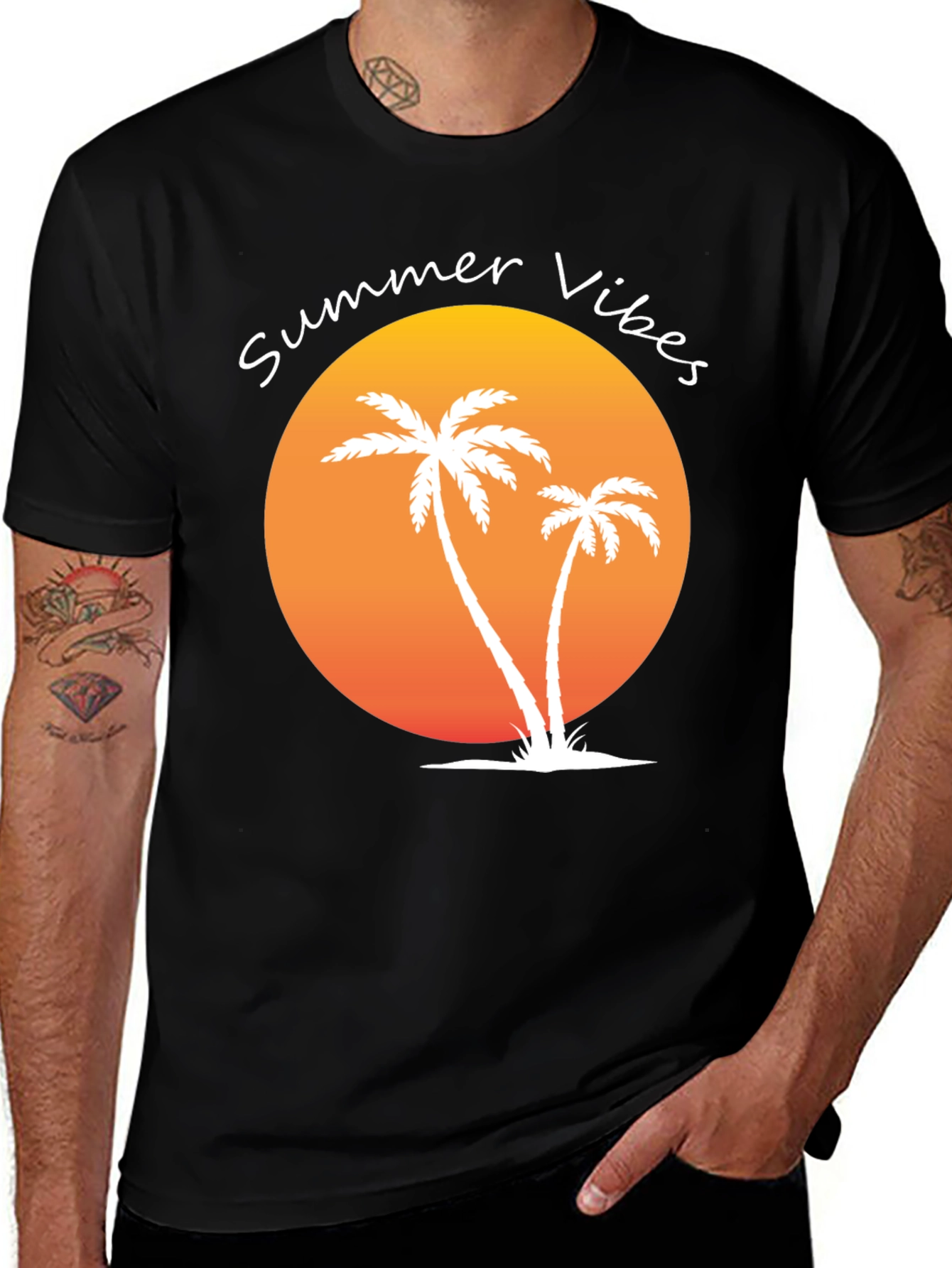 Summer Vibes Palm Tree Graphic Tee