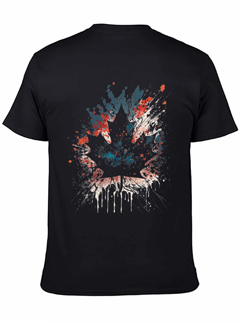Maple Leaf Splatter Graphic T-Shirt