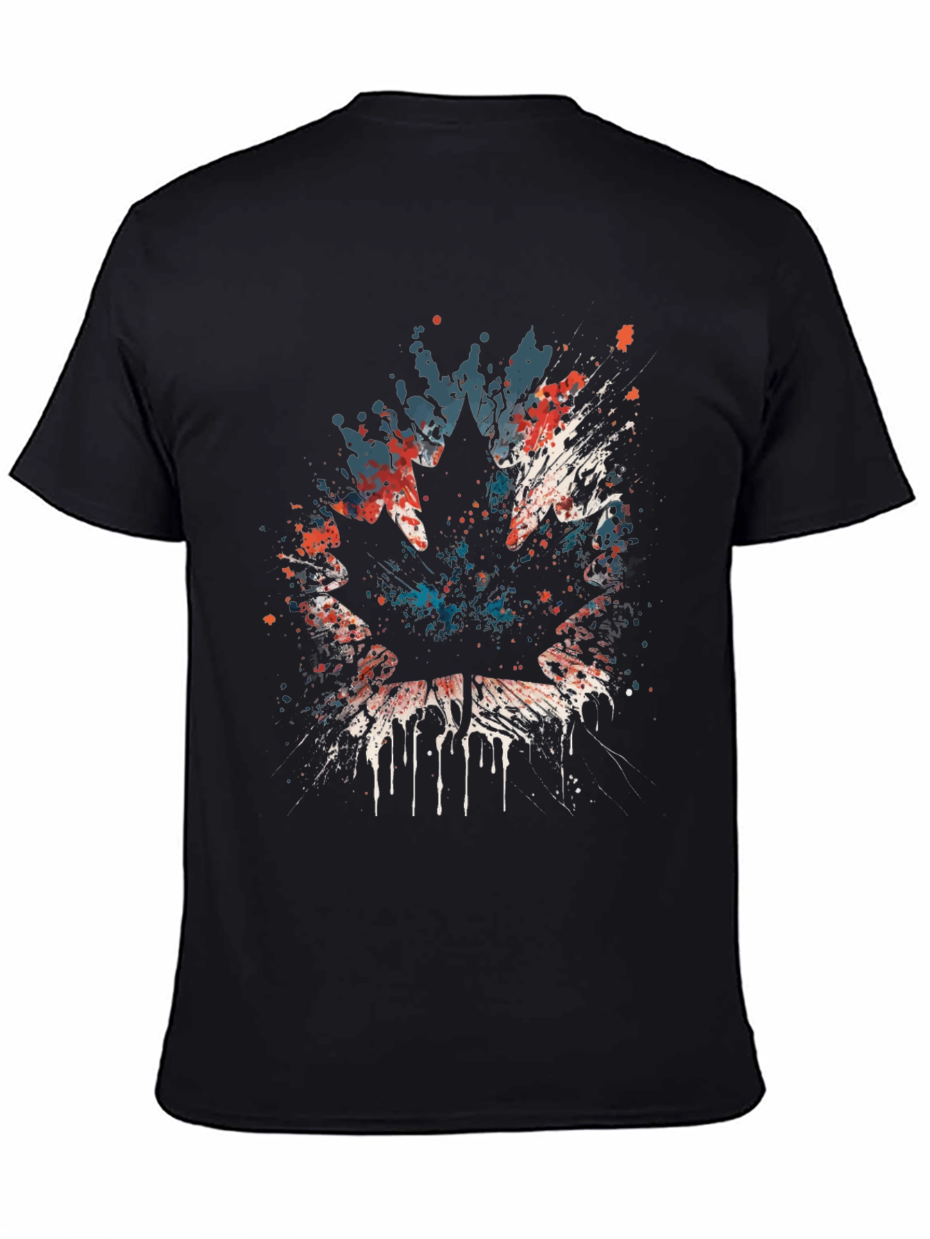 Maple Leaf Splatter Graphic T-Shirt