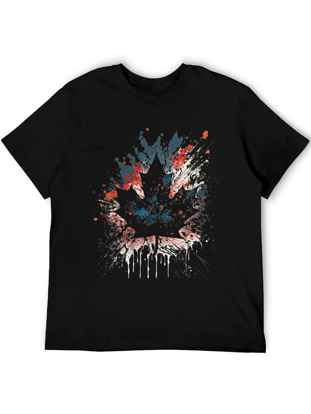 Maple Leaf Splatter Graphic T-Shirt