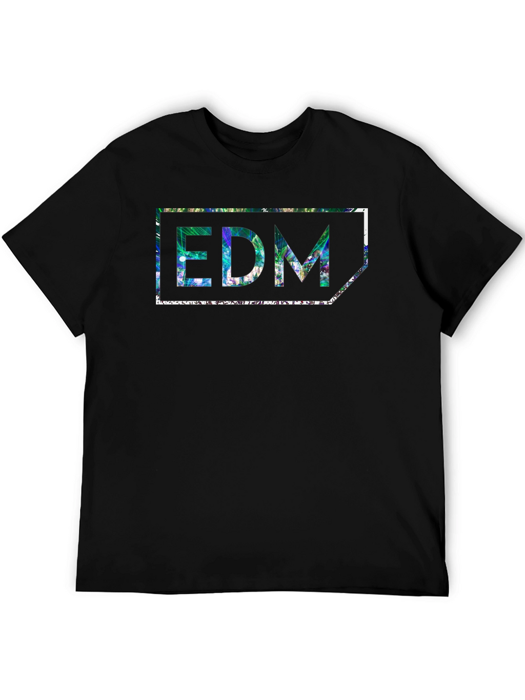 EDM Graphic Print Black T-Shirt