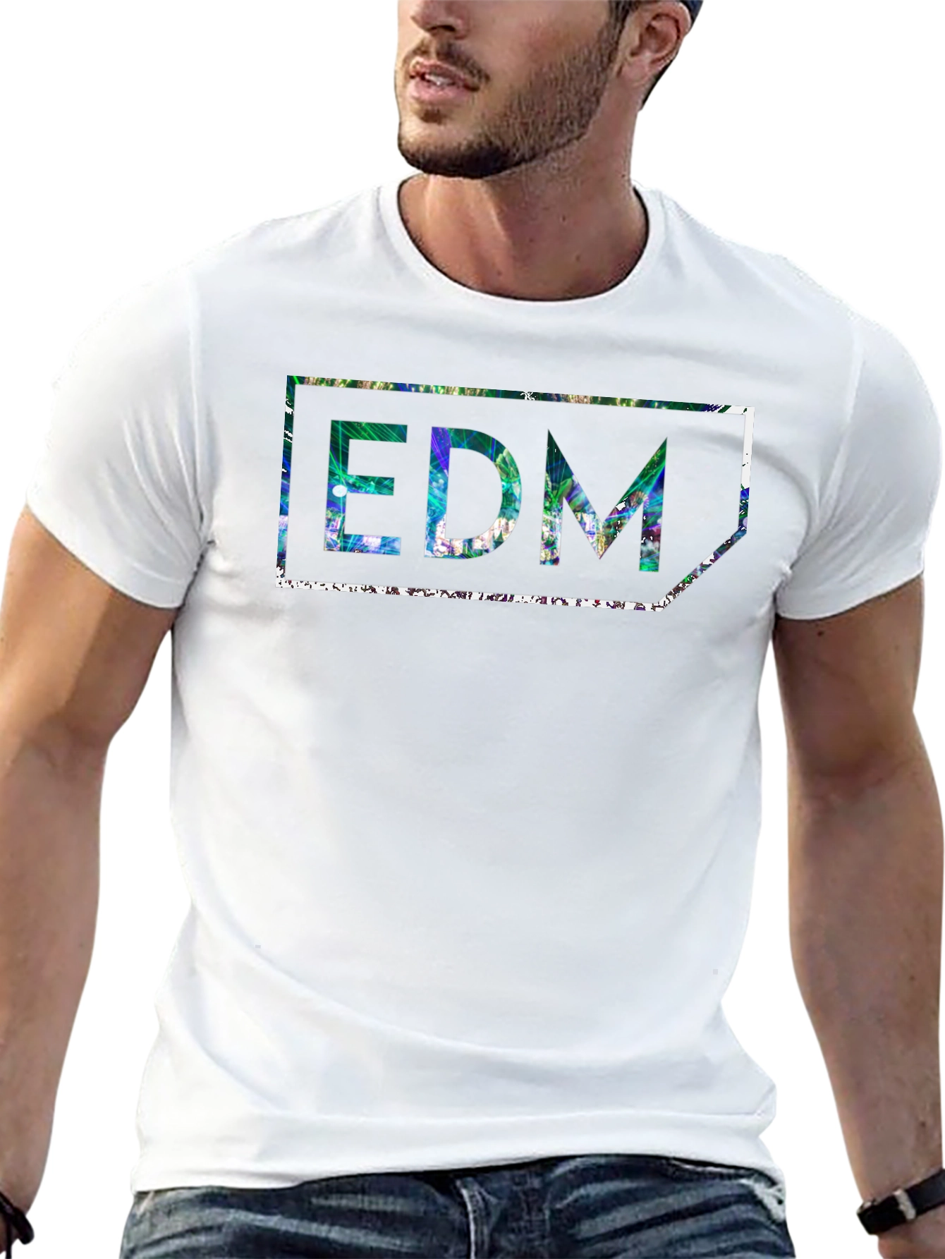 EDM Graphic Print Black T-Shirt