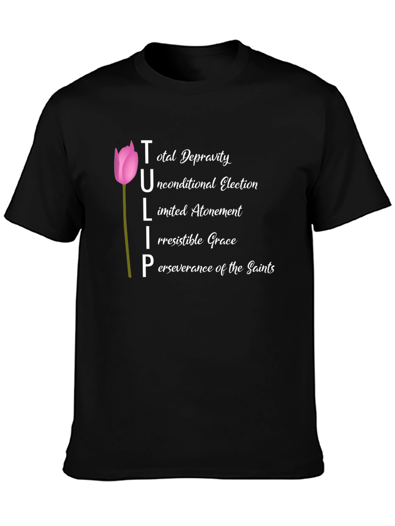 TULIP Theology Black T-Shirt