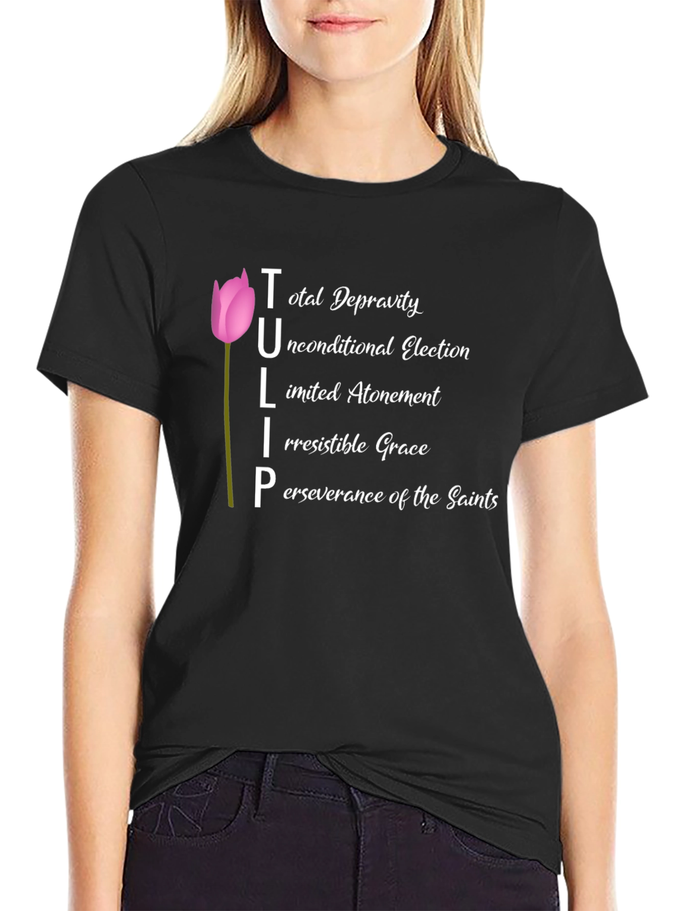 TULIP Theology Black T-Shirt