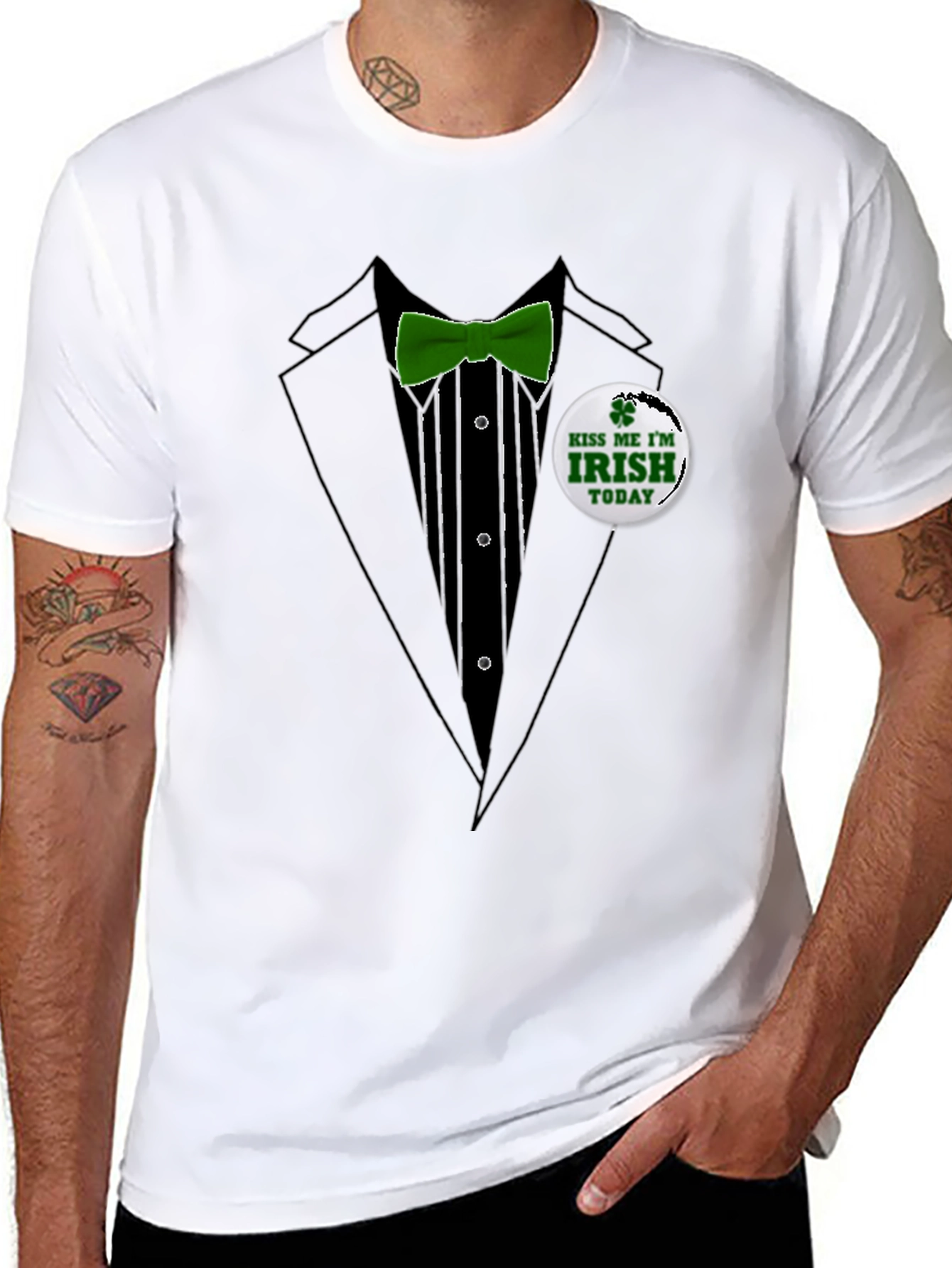 St. Patricks Day Tuxedo T-Shirt - Kiss Me Im Irish