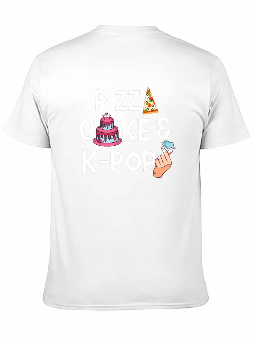 Pizza Cake & K-Pop Black Graphic T-Shirt
