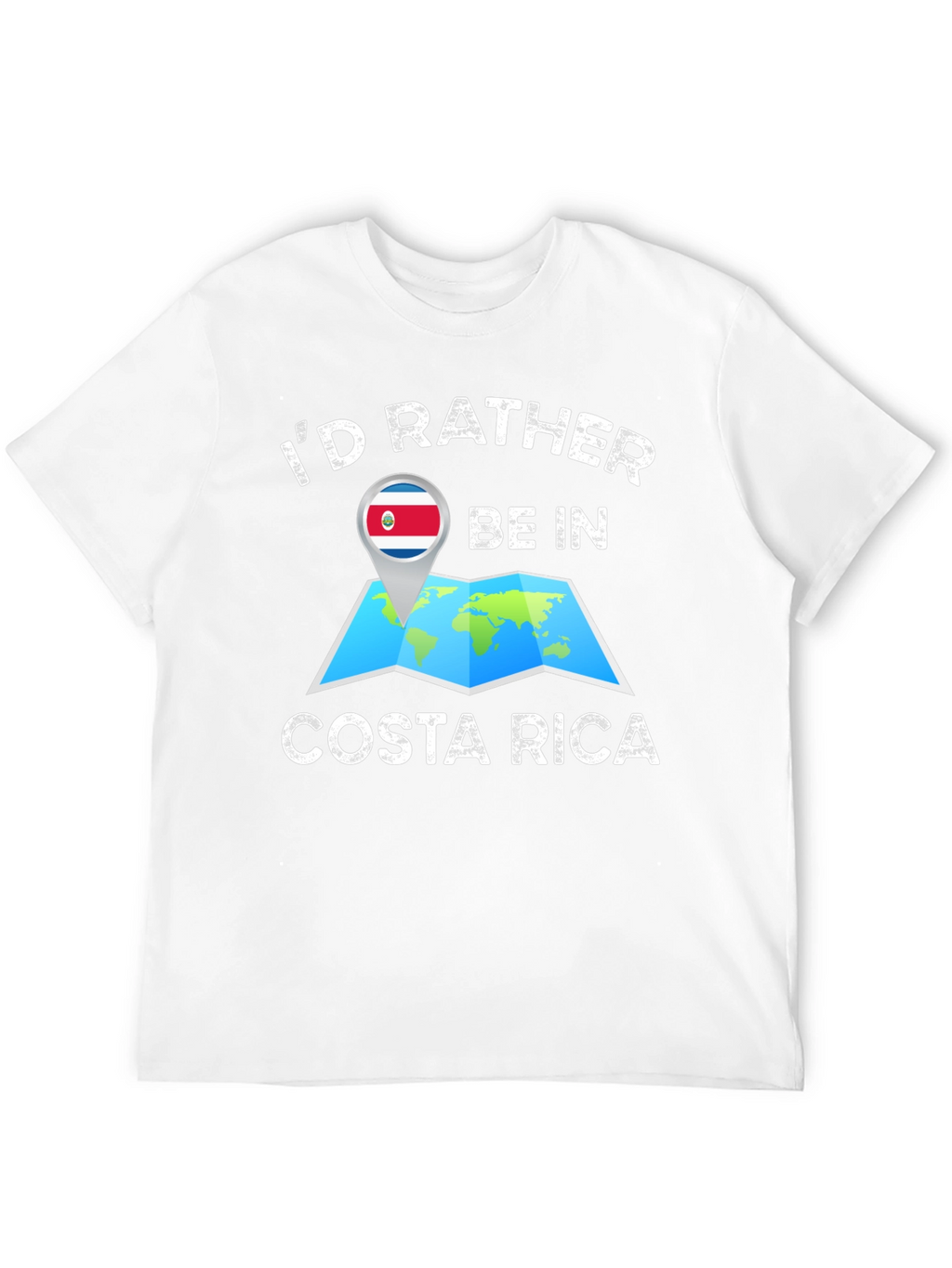 Costa Rica Map T-Shirt - Travel Destination Tee