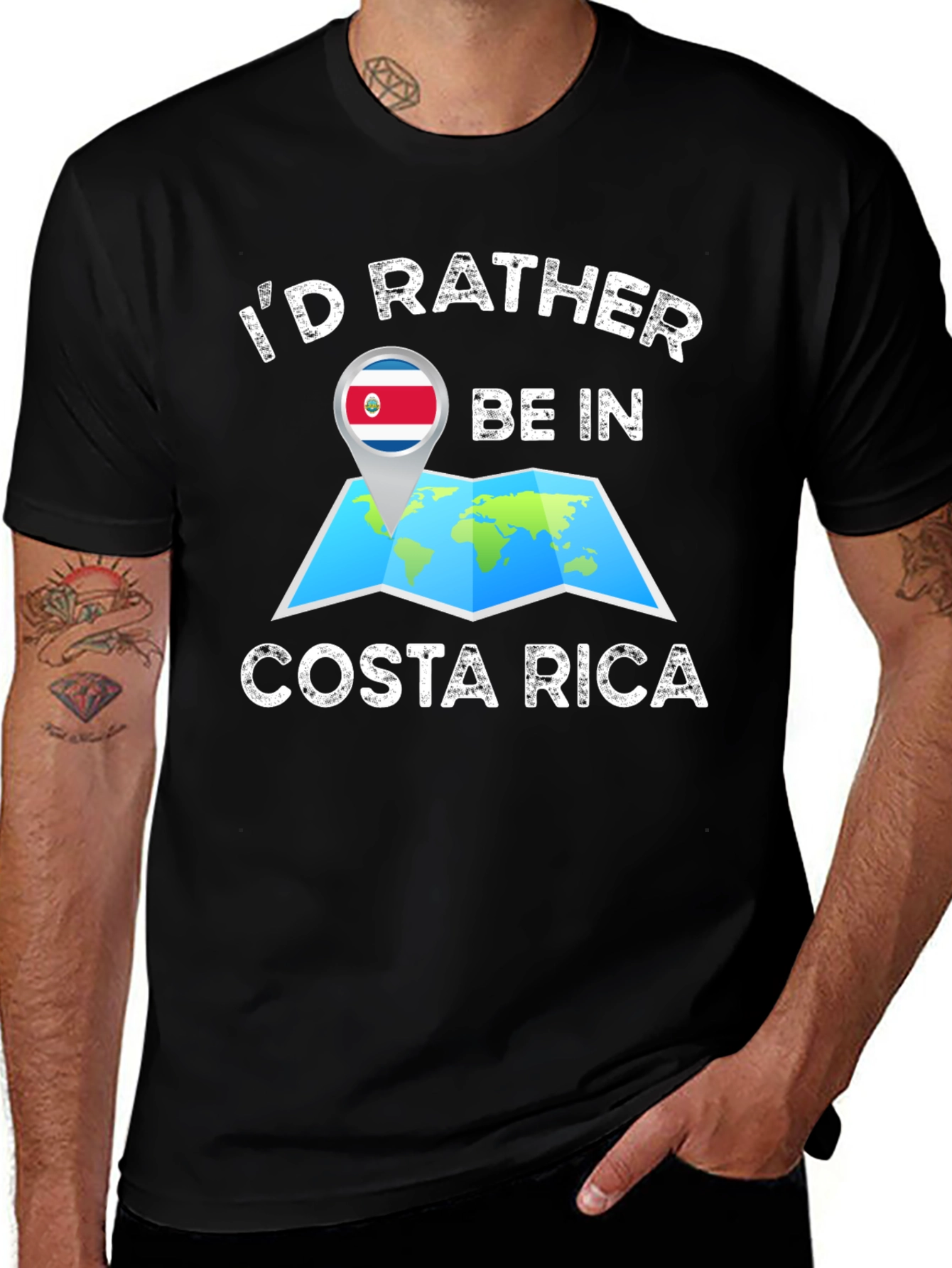Costa Rica Map T-Shirt - Travel Destination Tee
