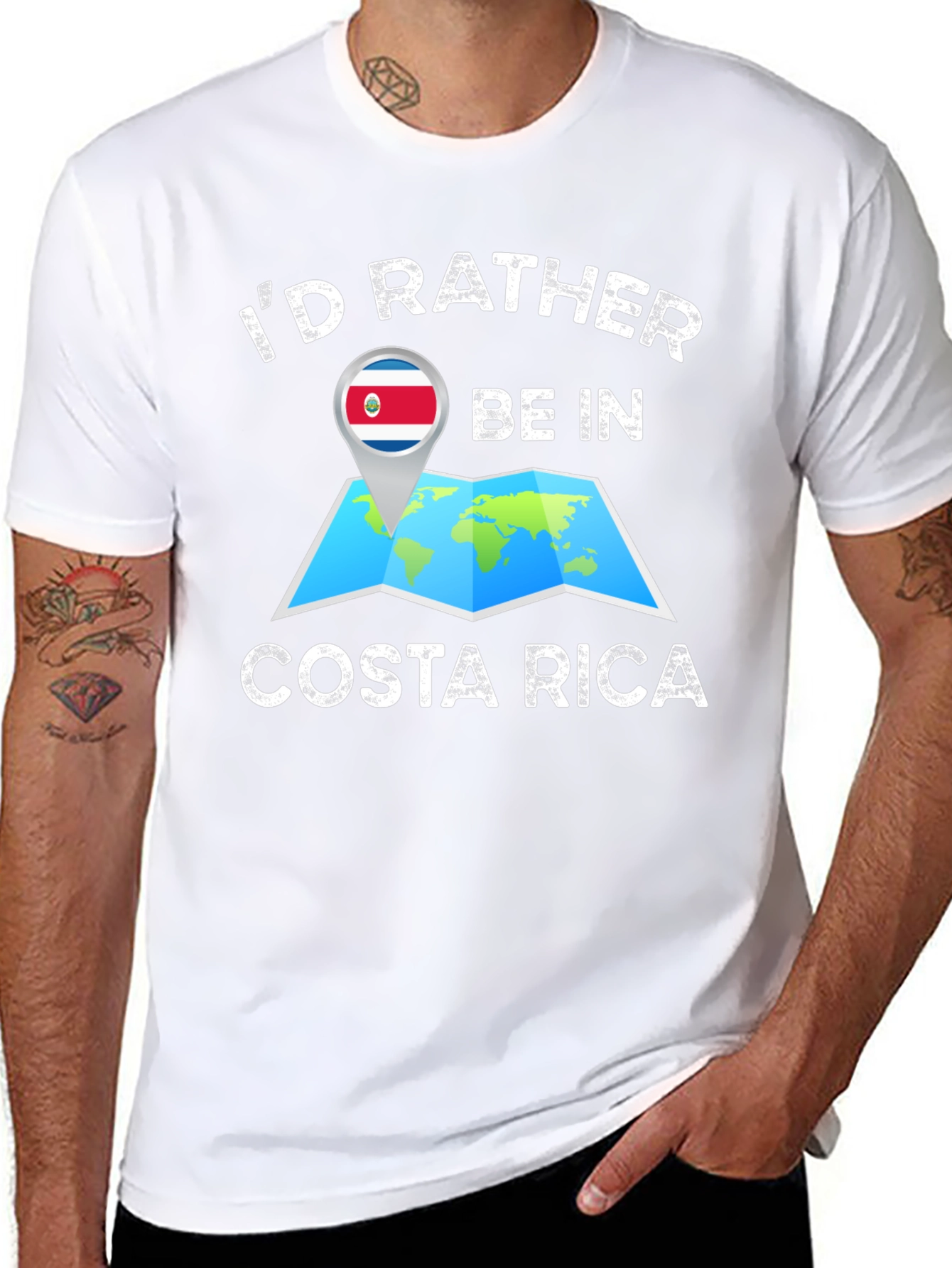 Costa Rica Map T-Shirt - Travel Destination Tee