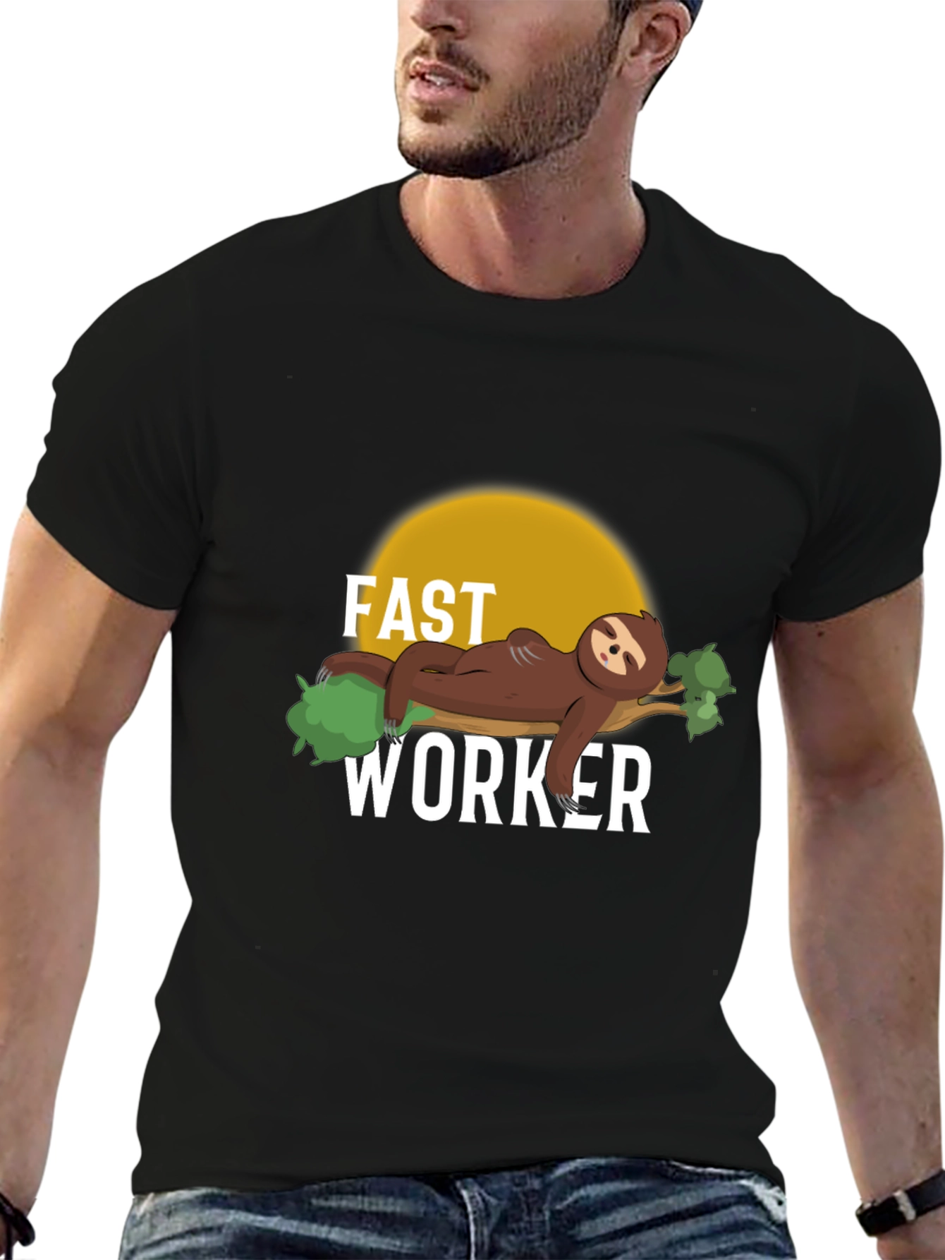 Fast Worker Sloth T-Shirt - Funny Lazy Graphic Tee