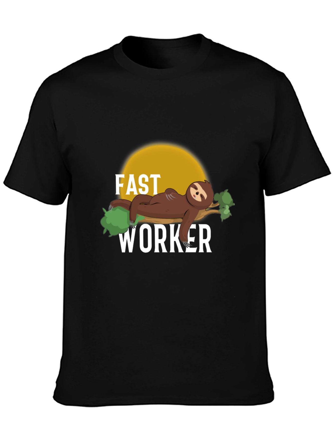 Fast Worker Sloth T-Shirt - Funny Lazy Graphic Tee