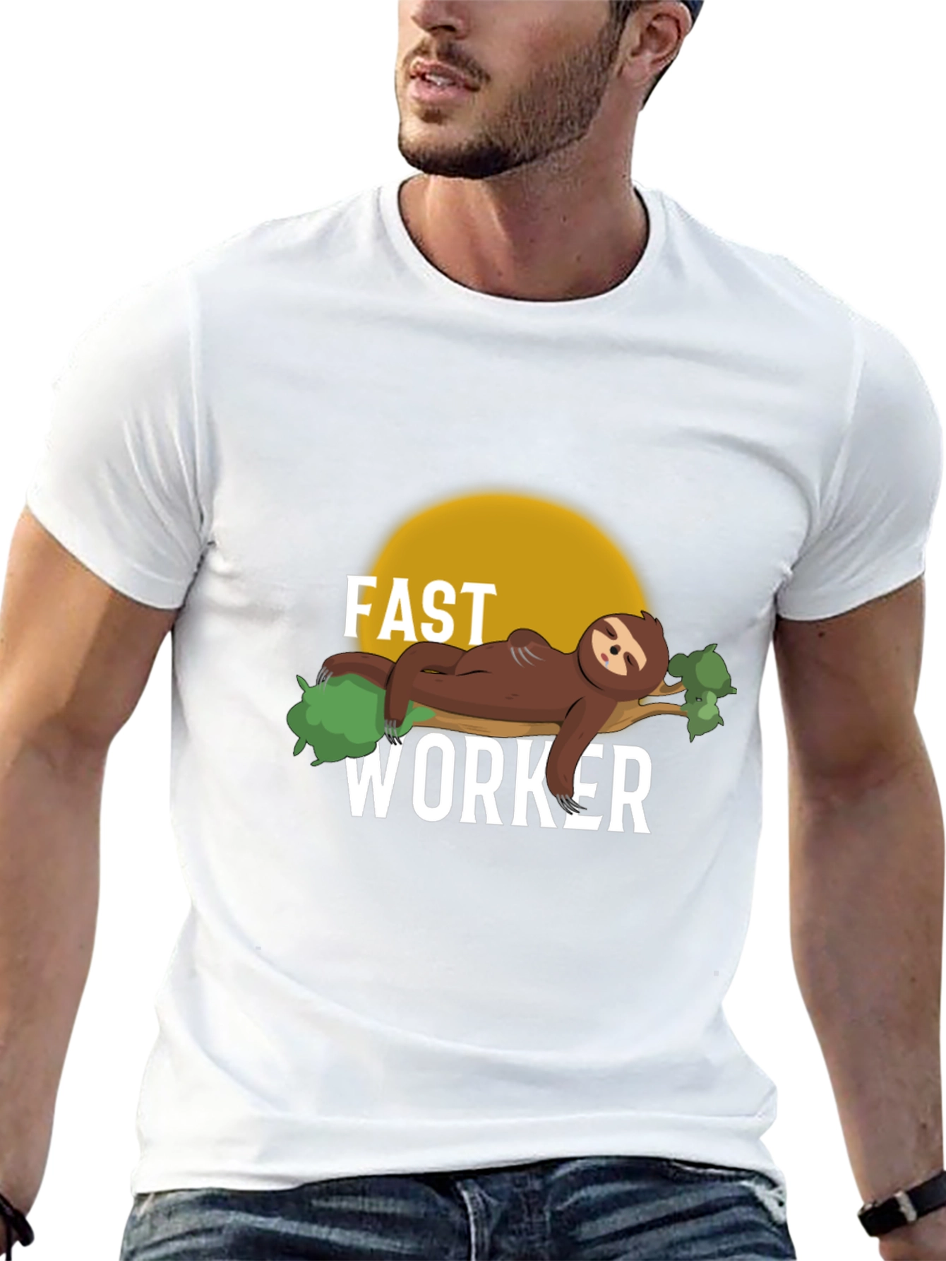 Fast Worker Sloth T-Shirt - Funny Lazy Graphic Tee