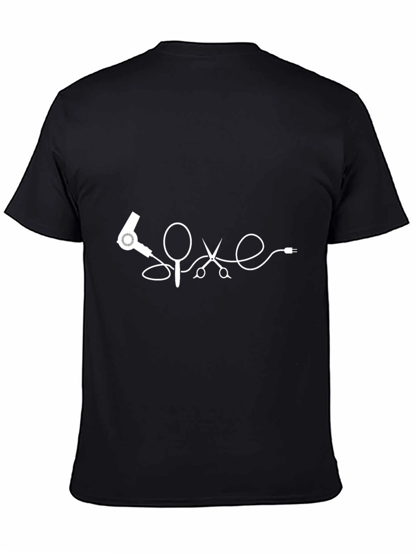 Hair Stylist T-Shirt: Hair Dryer Scissors Design