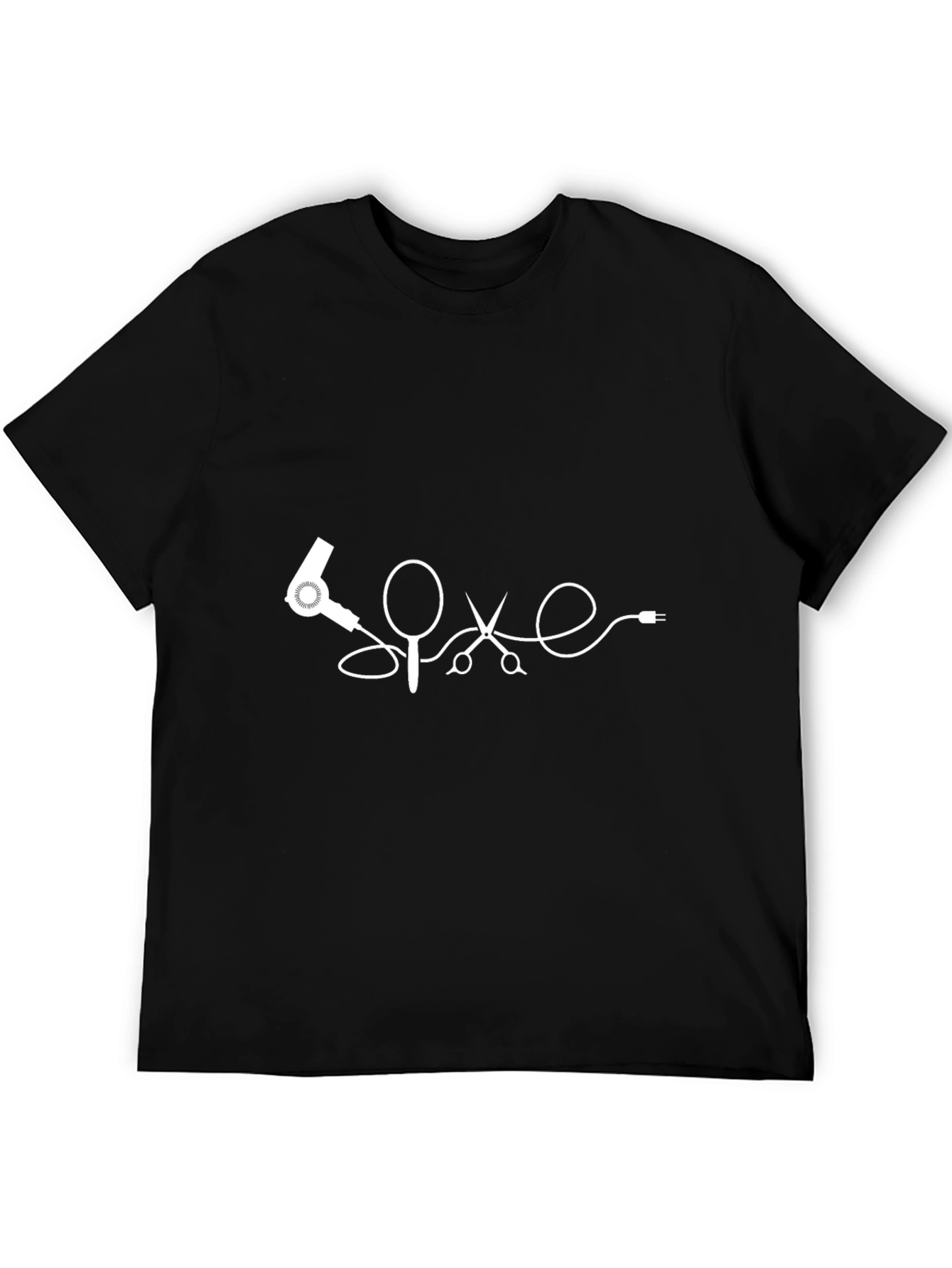 Hair Stylist T-Shirt: Hair Dryer Scissors Design