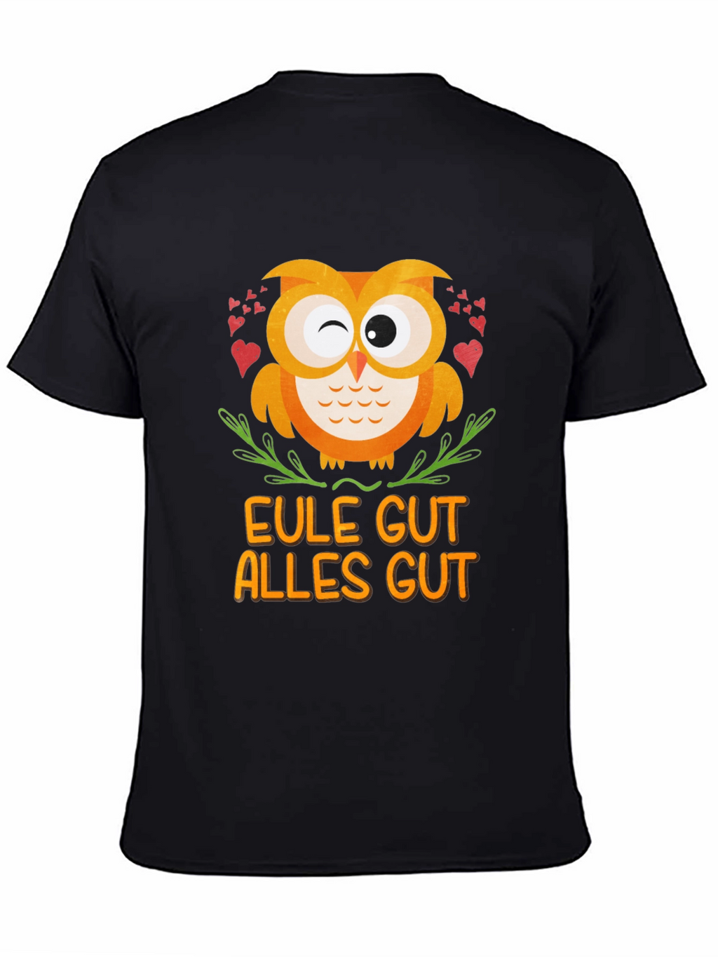 Eule Gut Alles Gut Owl T-Shirt - Black