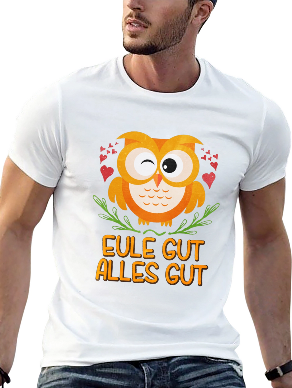 Eule Gut Alles Gut Owl T-Shirt - Black