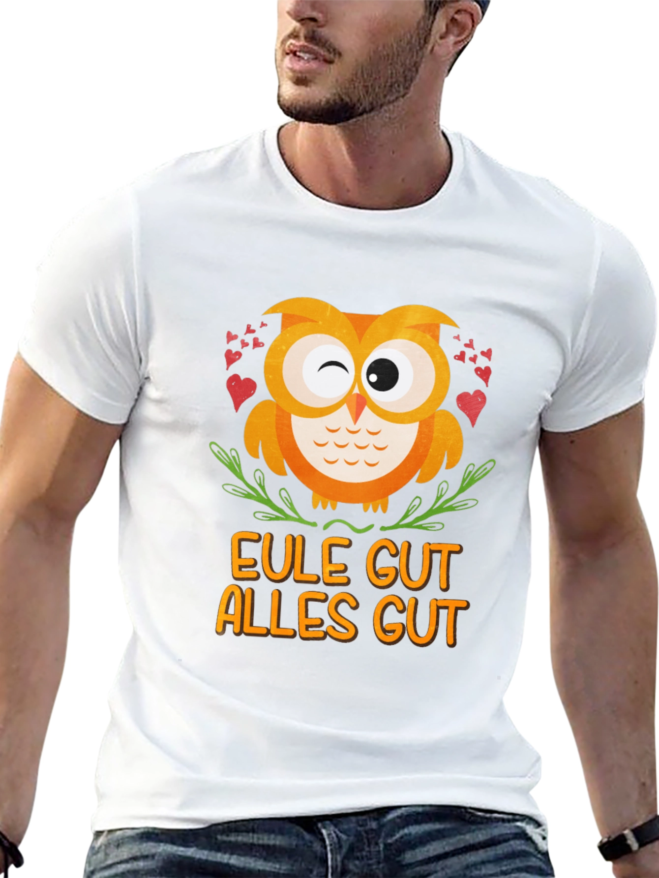 Eule Gut Alles Gut Owl T-Shirt - Black