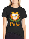 Eule Gut Alles Gut Owl T-Shirt - Black
