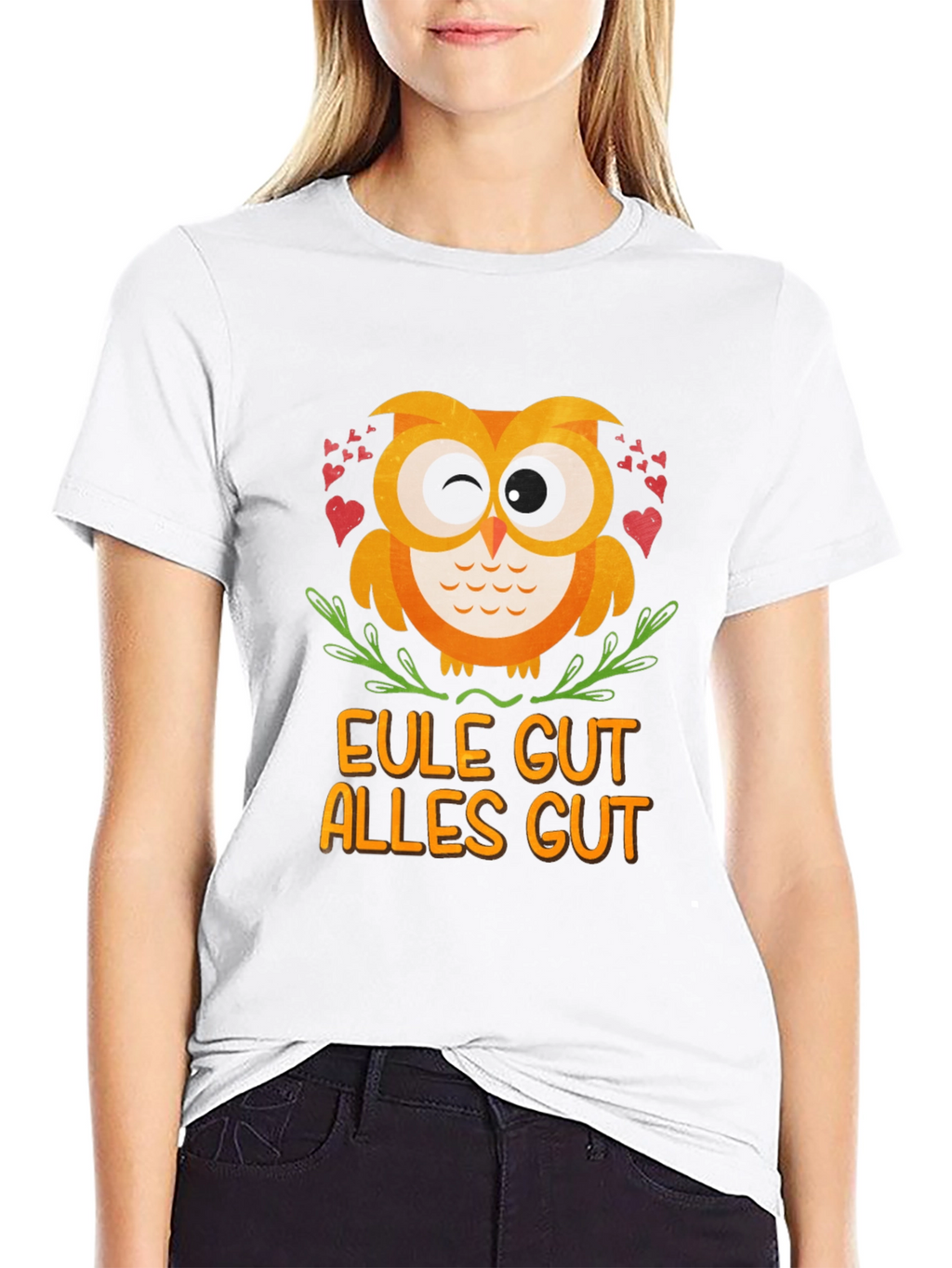 Eule Gut Alles Gut Owl T-Shirt - Black