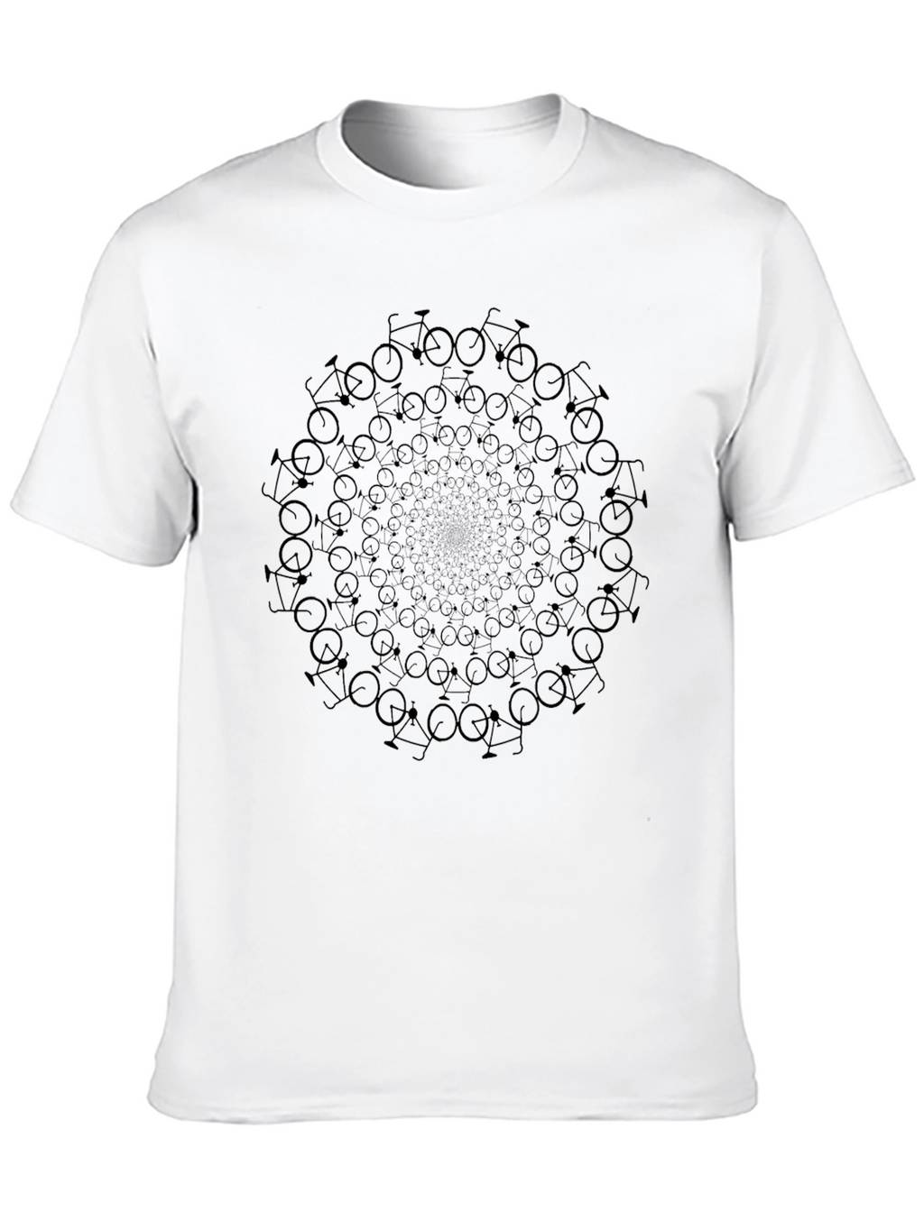 Black Bicycle Mandala T-Shirt - Cycling Enthusiast