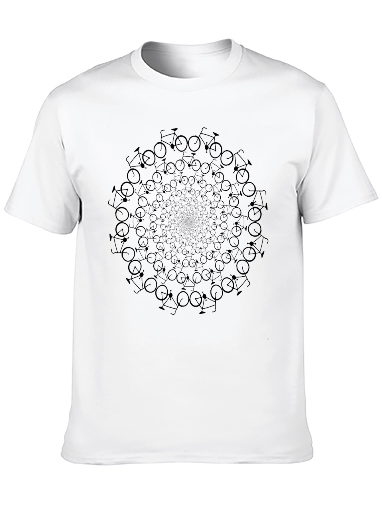 Black Bicycle Mandala T-Shirt - Cycling Enthusiast