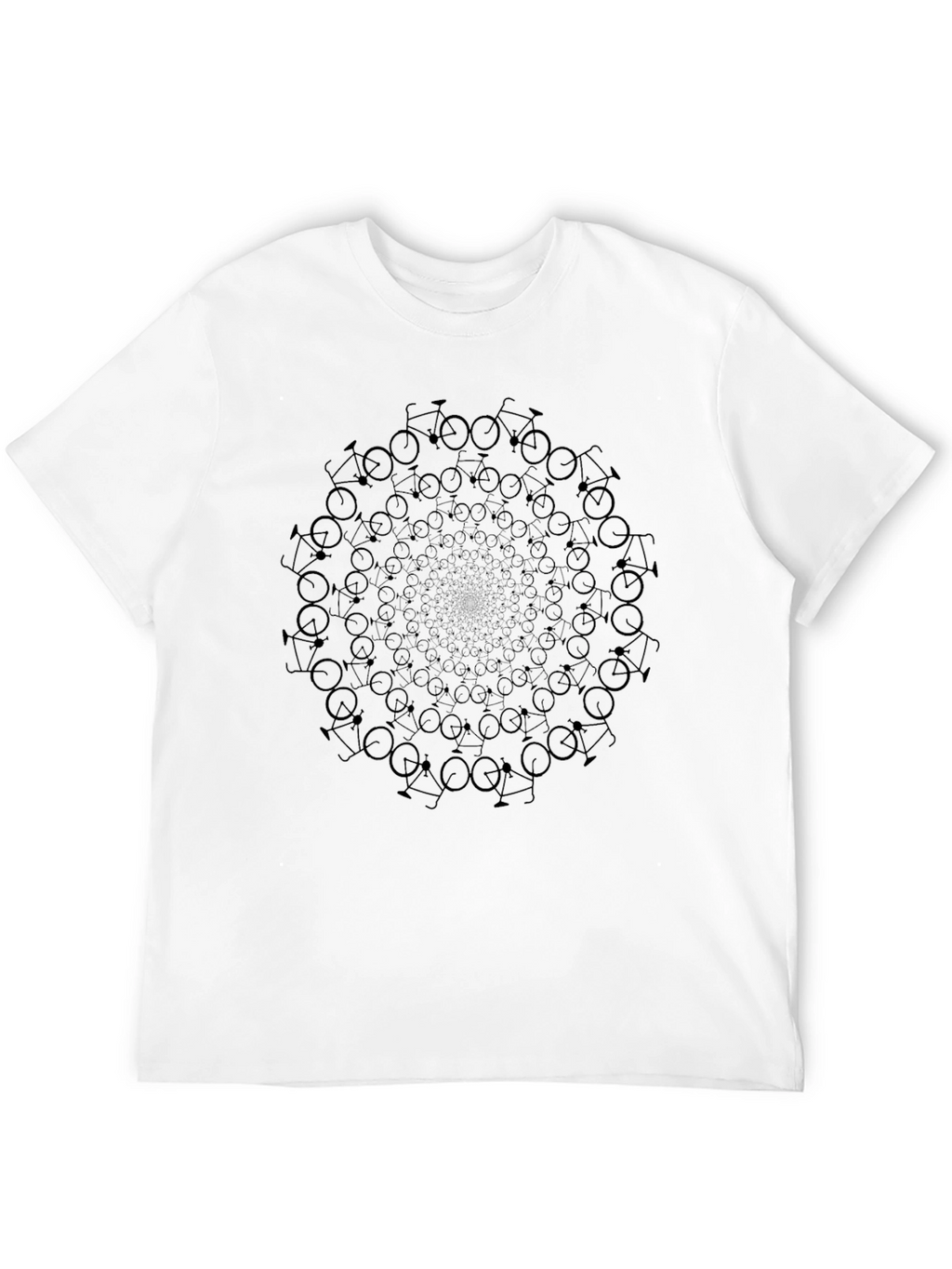 Black Bicycle Mandala T-Shirt - Cycling Enthusiast